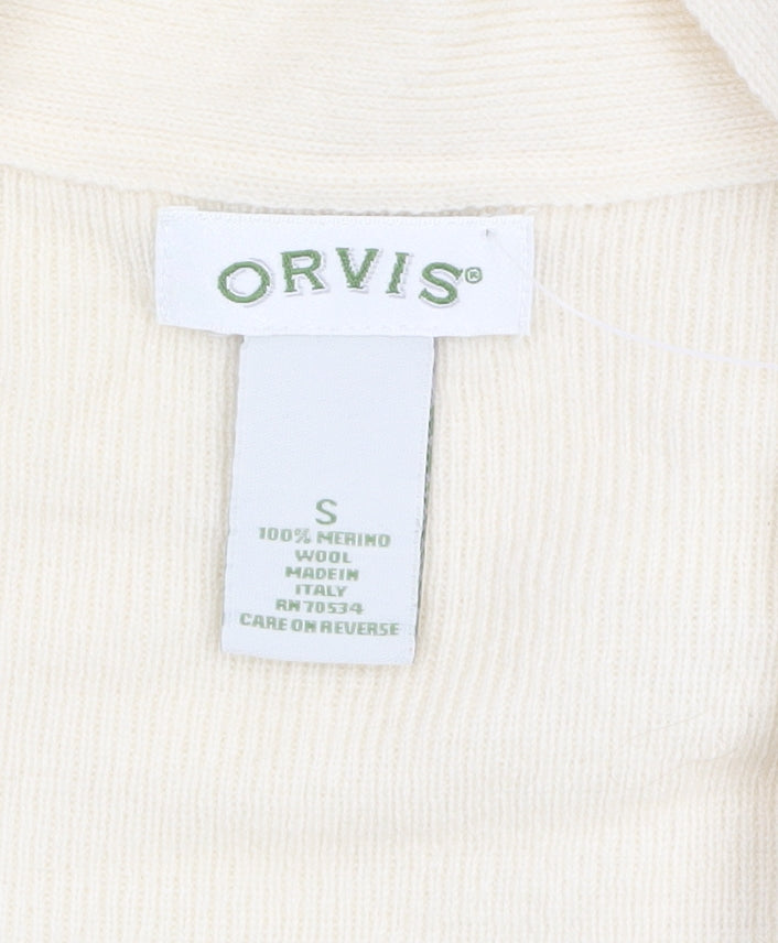 Orvis Women's Ivory Merino Wool Long Sleeve Cardigan S