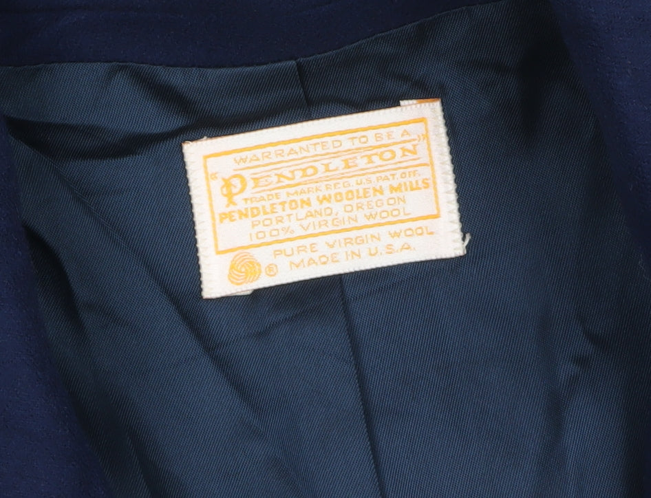 Pendleton Women's Blue Pure Wool Single-Breasted Blazer Size 14