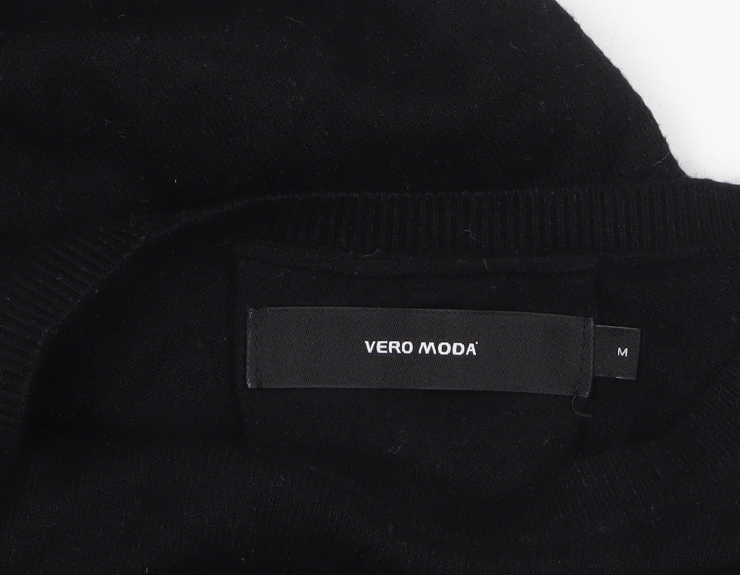 Vero Moda Women’s Black Knit Jumper Dress Size M Long Sleeve