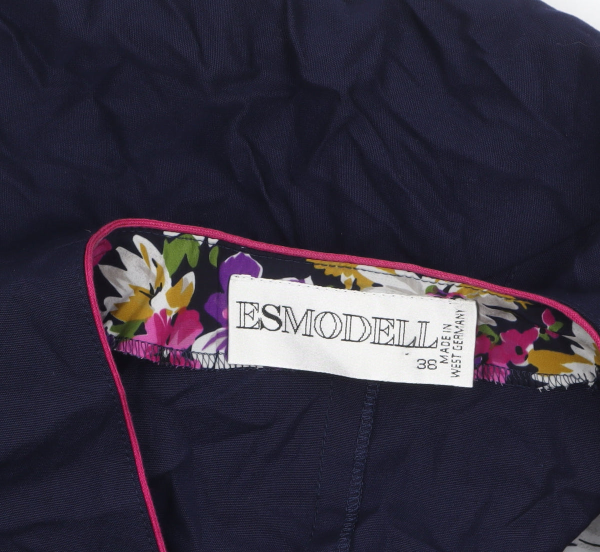 ESMODELL Women’s Blue Retro Tunic Blouse Size 10 Short Sleeve