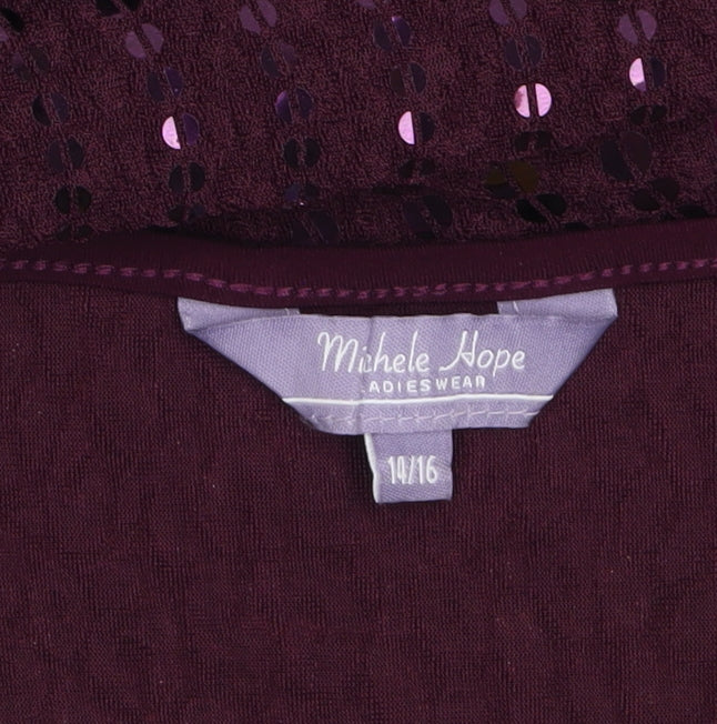 Michele Hope Women’s Purple Sequin Tunic Top Size 14/16