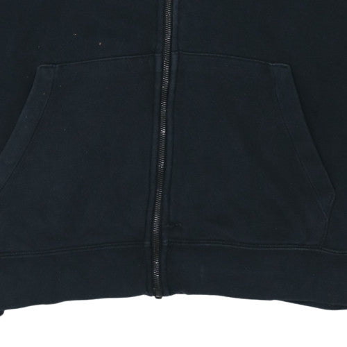 Nike Men's Black XL Full Zip Hoodie with Logo and Pockets