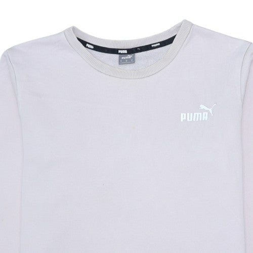 Puma Women Grey Crew Neck Pullover Sweatshirt Size M