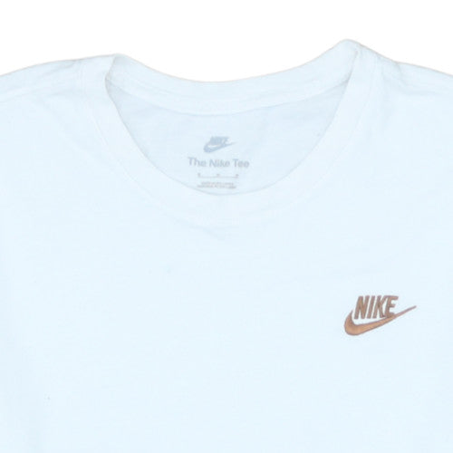 Nike Men's White Regular Fit Cotton Crew Neck T-Shirt M
