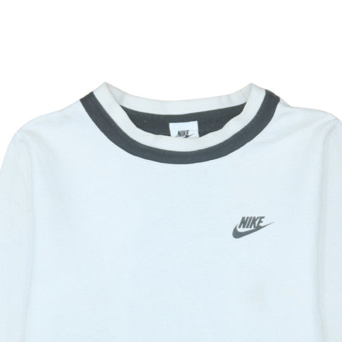 Nike Boys White & Black Long Sleeve Sweatshirt L 147-158cm Crew Neck
