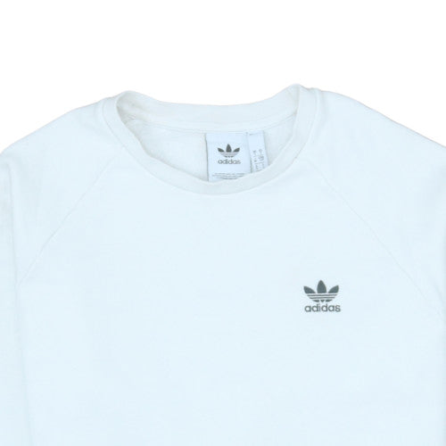 Adidas Men's White Crew Neck Sweatshirt Size S Pullover Logo Sportswear