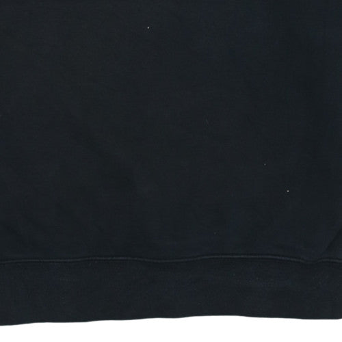 Nike Men Black Medium Crew Neck Pullover Sweatshirt Fleece Cotton Blend