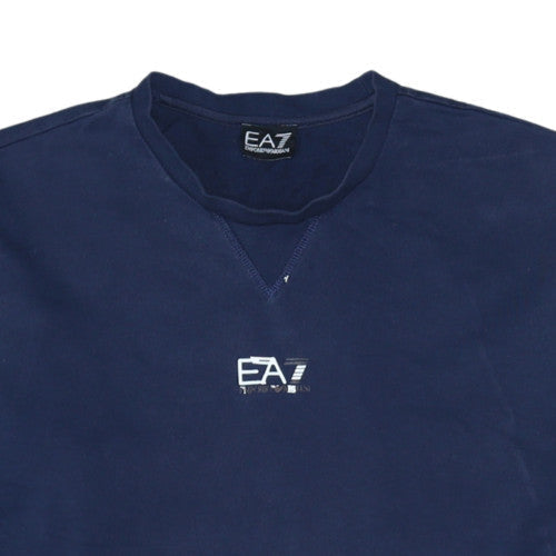 Emporio Armani EA7 Men's Blue Crew Neck Pullover Sweatshirt M
