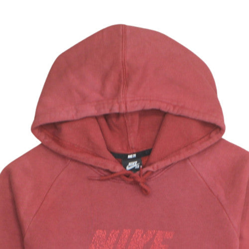 Nike SB Women Red Pullover Hoodie L Hooded Kangaroo Pocket