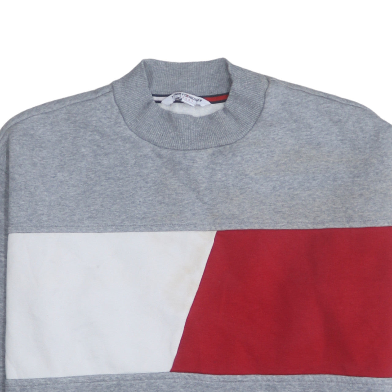 Tommy Hilfiger Sport Women's Grey Red Colourblock Sweatshirt Size M