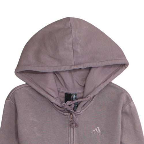 Adidas Women's Purple Full Zip Hoodie Size 12 Fleece Lined Casual