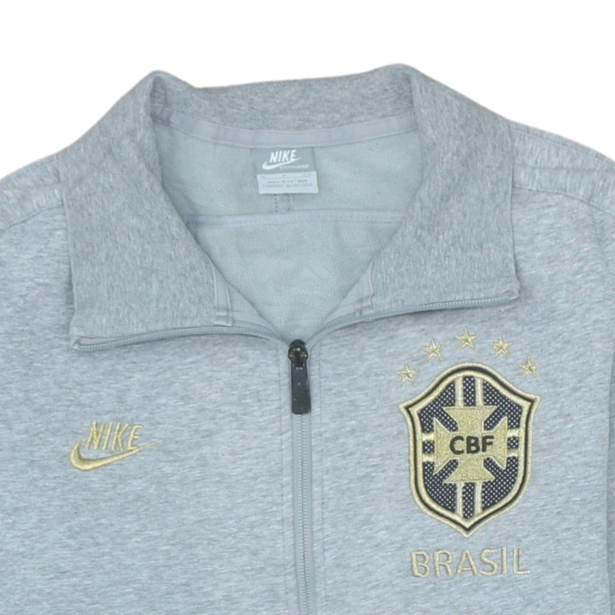 Nike Men’s Grey Brasil CBF Track Jacket Size S Full Zip Sportswear
