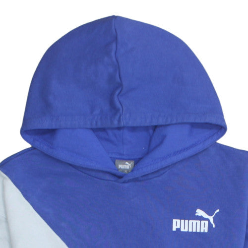 Puma Boys Blue Colourblock Pullover Hoodie Size 15-16 Years