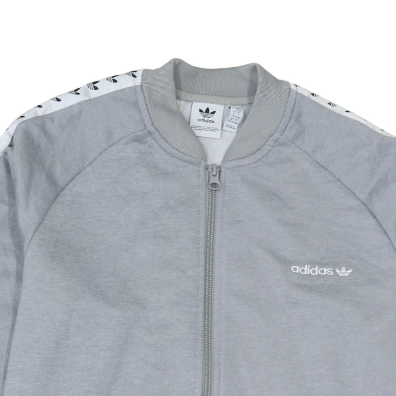 Adidas Boys Grey 16 Years Track Jacket Full Zip Athletic Casual