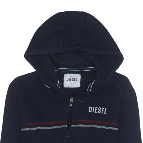 Diesel Men's Blue Full Zip Hoodie Size S Cotton Blend