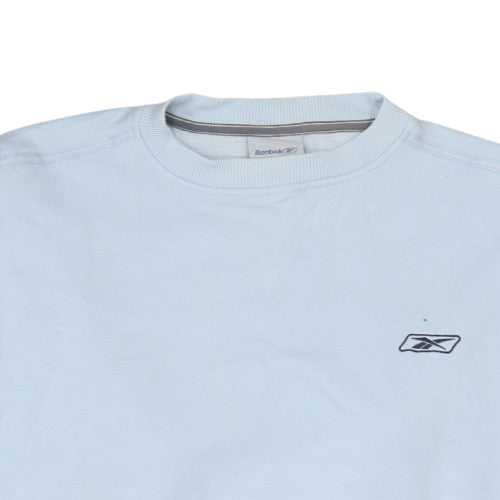 Reebok Mens Blue Crew Neck Fleece Sweatshirt L Regular Fit