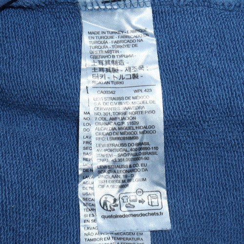 Levi's Men's Blue Pullover Hoodie M Regular Fit Fleece Sweatshirt