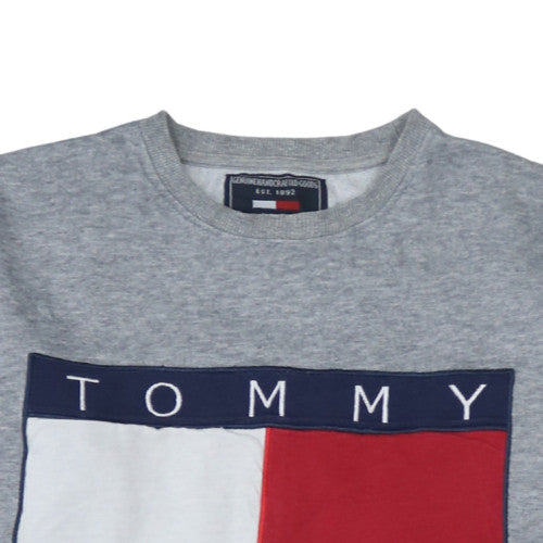 Tommy Hilfiger Womens Grey Crew Neck Pullover Sweatshirt Size S
