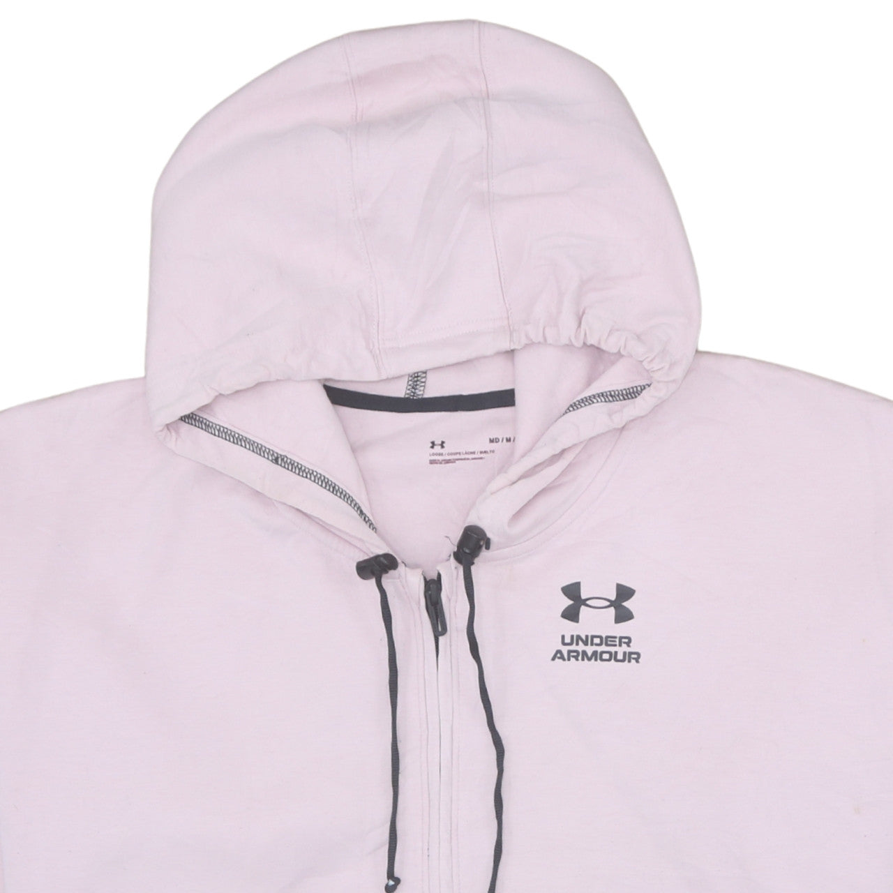 Under Armour Women's Pink Full Zip Hoodie Size M Loose Fit