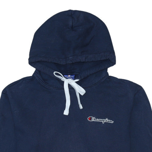 Champion Men's Blue Pullover Hoodie Medium Logo Cotton Fleece
