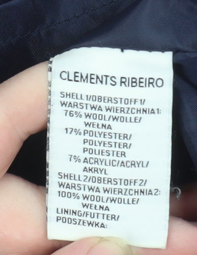 Clements Ribeiro Women’s Navy Wool Sheath Dress Size 14 Lined Collared
