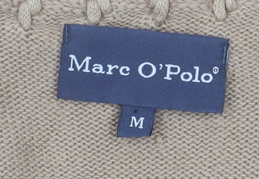 Marc O'Polo Women's Beige V-Neck Cotton Knit Jumper Size M