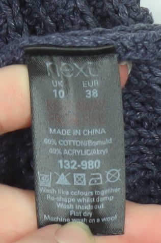 Next Women Grey Cotton Blend Button Cardigan Size 10