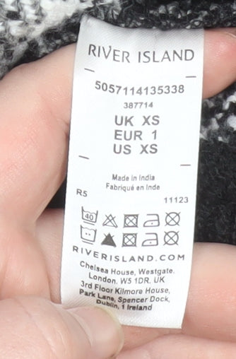 River Island Men's Black Check Fleece Shacket XS