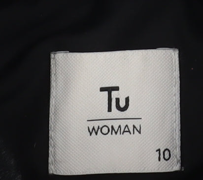 Tu Women Black Size 10 Hooded Puffer Jacket Winter Coat