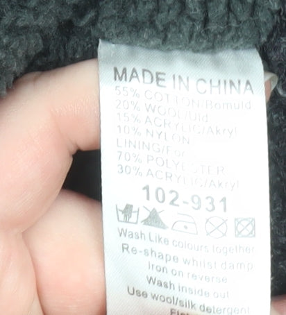 Next Men's Grey Full Zip Wool Blend Knit Jacket XL
