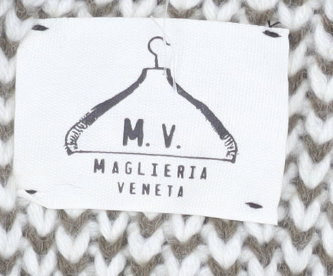Maglieria Veneta Women's Brown Chunky Knit Cardigan Size S Wool Blend