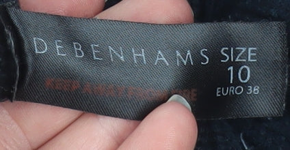 Debenhams Womens Black Cotton Full Zip Knit Jacket Size 10