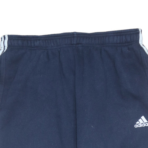 Adidas Men's Blue Jogger Trousers L Regular Fit Cotton Blend