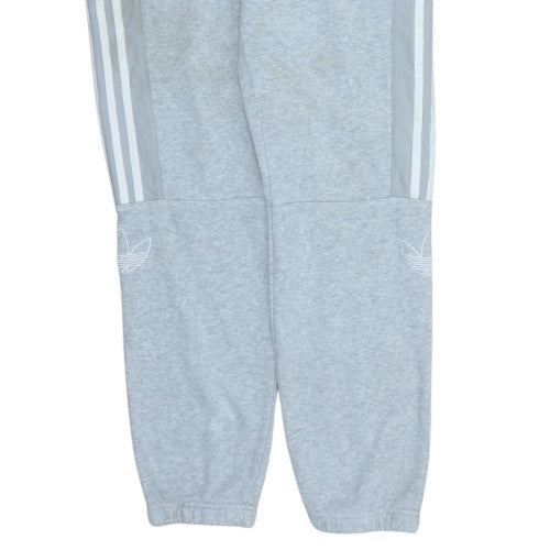 adidas Men Grey Jogger Trousers M Regular Fit with Stripes