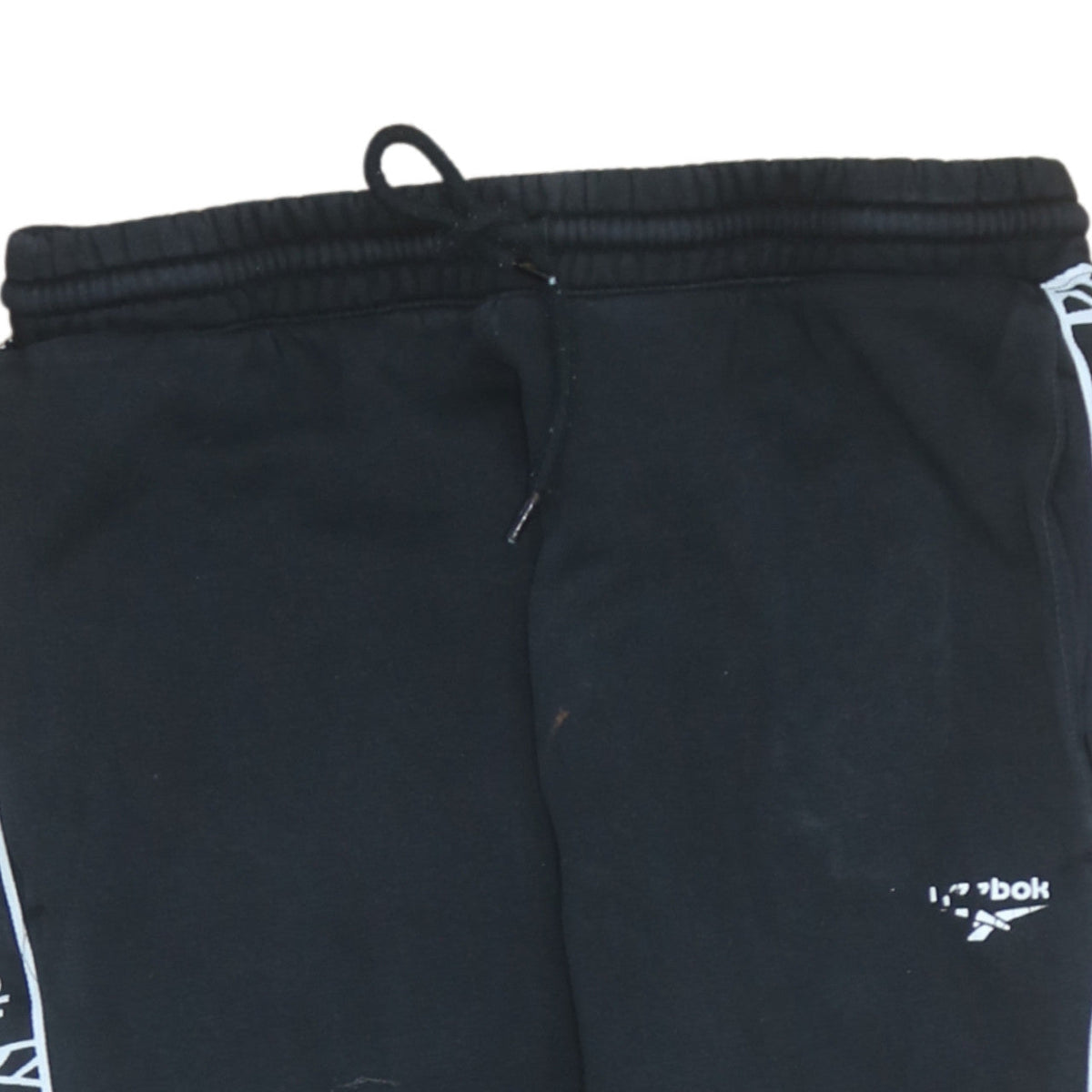 Reebok Men's Black Jogger Sweatpants Medium Logo Tapered Fit