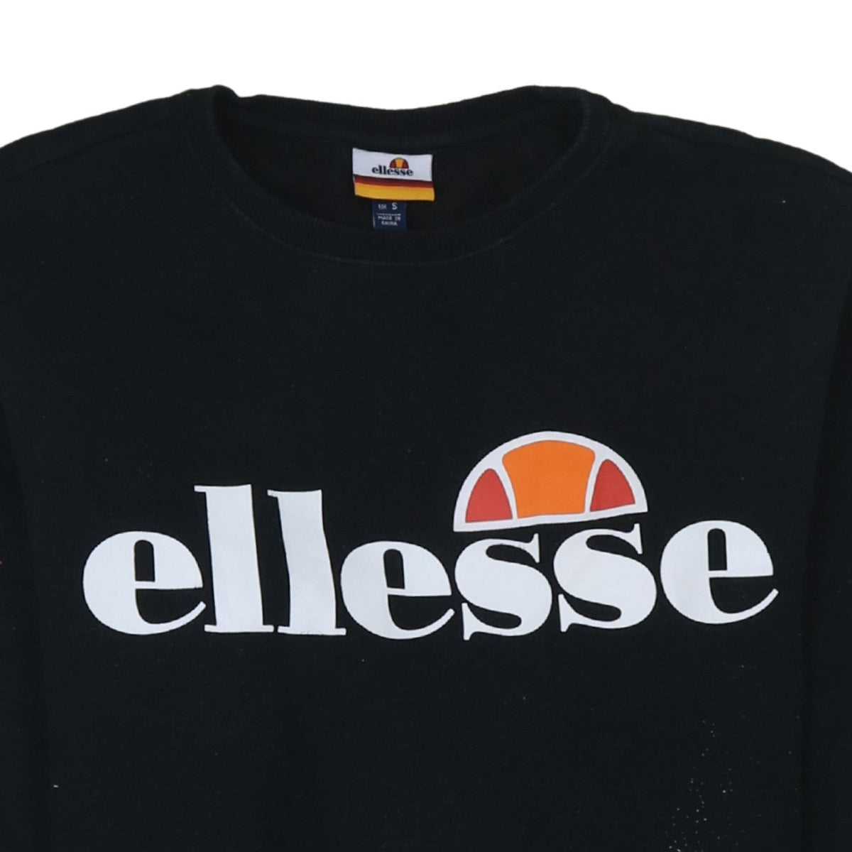 Ellesse Men’s Black Regular Fit Crew Neck Pullover Sweatshirt S