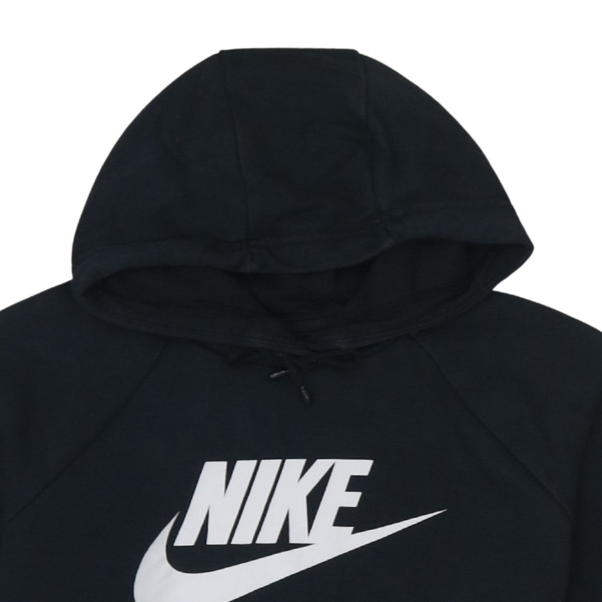 Nike Mens Black Pullover Hoodie Medium Logo Fleece Sweatshirt