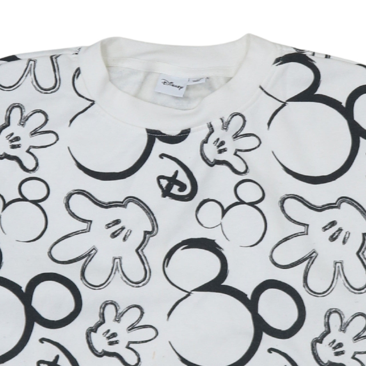 Disney Primark Women White Mickey Print Pullover Sweatshirt Size S