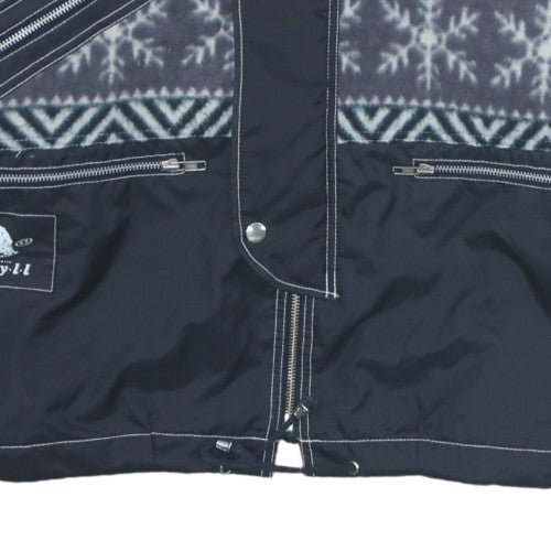 Meryll Jeans Men's Blue Fair Isle Hooded Parka Jacket Size 38