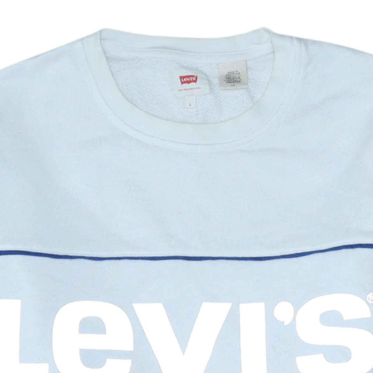 Levi's Mens Light Blue Crew Neck Logo Sweatshirt Size L