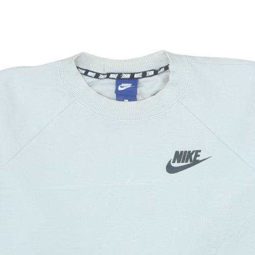 Nike Men's White Cotton Blend Crew Neck Sweatshirt Size L