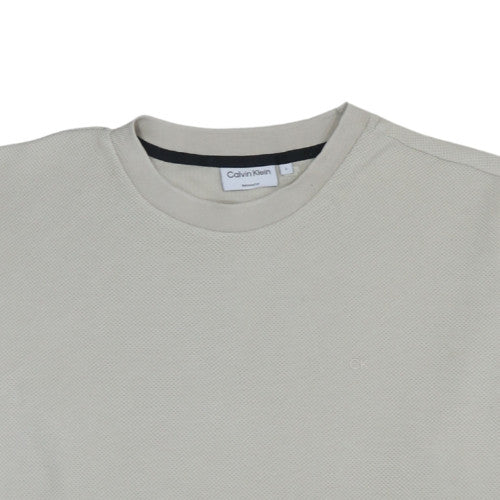 Calvin Klein Men's Beige Cotton Crew Neck Relaxed Fit T-Shirt L