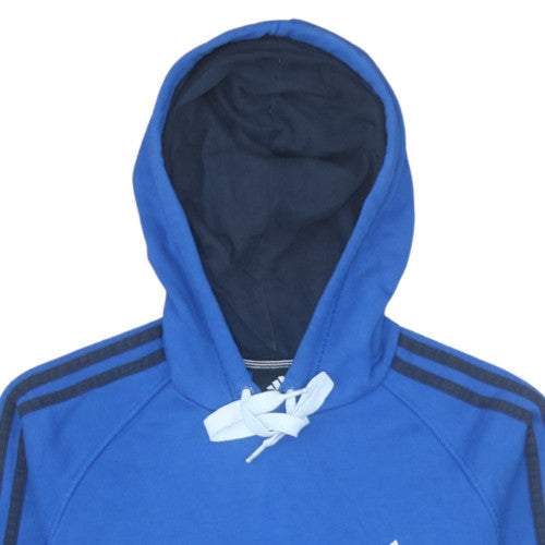 Adidas Men's Blue Pullover Hoodie Small Logo Sportswear