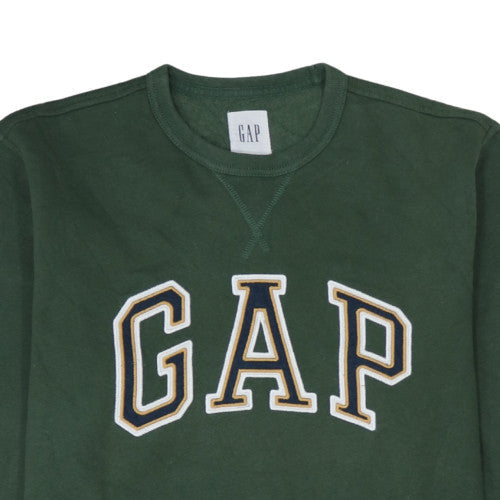 Gap Men's Green Pullover Sweatshirt M Logo College Fleece