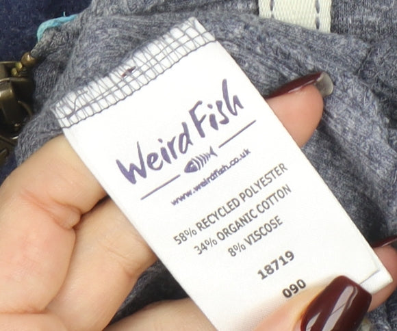 Weird Fish Women's Grey Size 10 Full Zip Hooded Sweatshirt