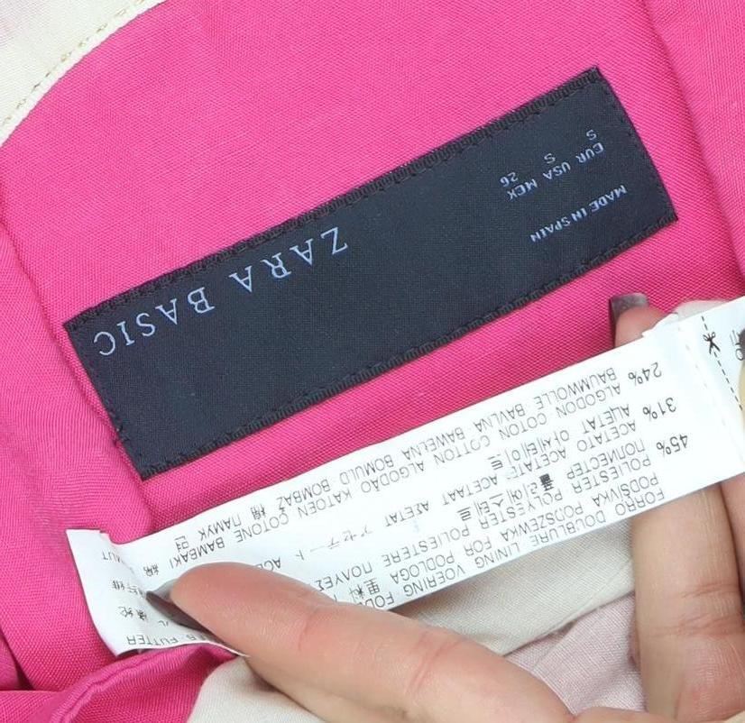 Zara Basic Women Pink Woven Blazer Jacket Size S