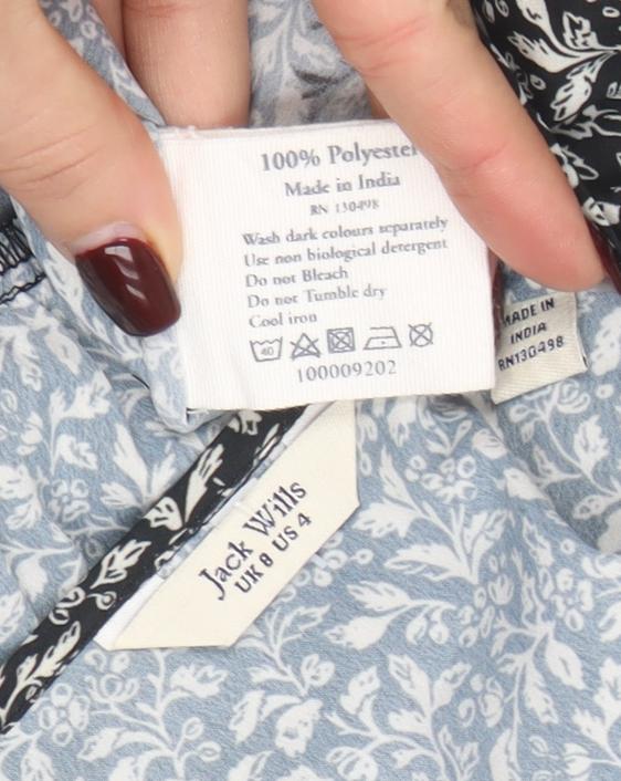 Jack Wills Womens Black Floral Camisole Tank Top Size 8