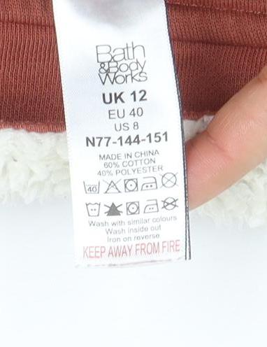 Bath & Body Works Women's Rust Henley Sweatshirt UK 12 Cotton Blend