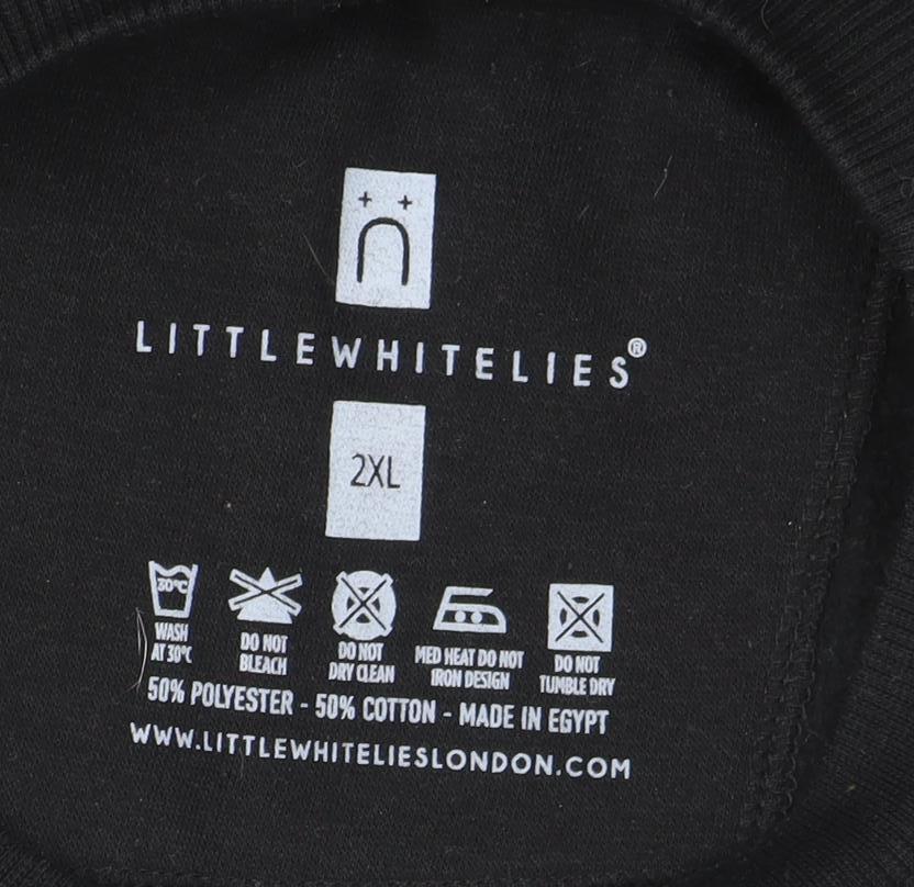 Little White Lies Men's Black 2XL Crew Neck Pullover Sweatshirt