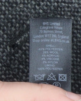 BHS Women’s Grey Wool Blend Pea Coat Size 16 Classic Mid-Length